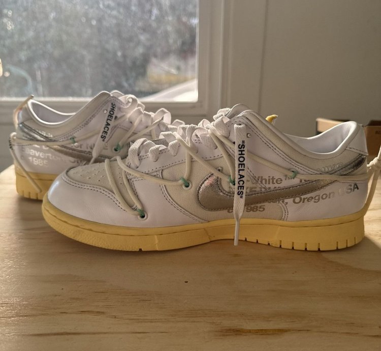 Nike Off-white Dunk Low Lot 01 Of 50 Shoes Size 9