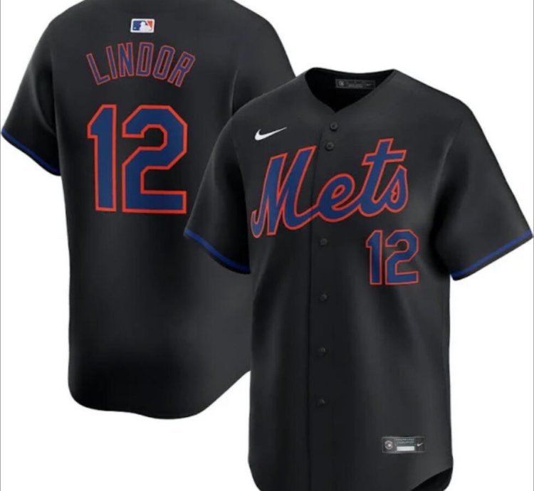 New York Mets 12 Francisco Lindor Jersey Stitched Black