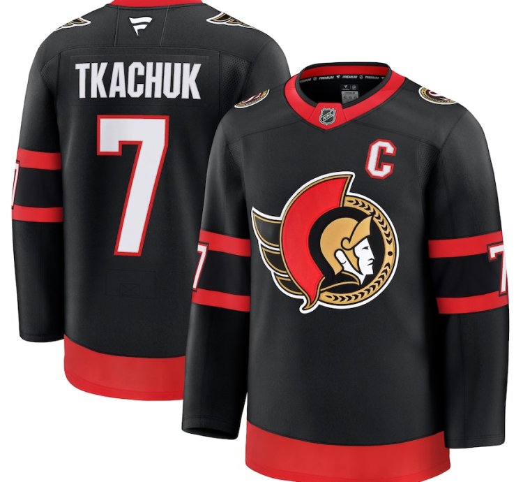 Ottawa Senators 7 Brady Tkachuk Home Premium Jersey Black