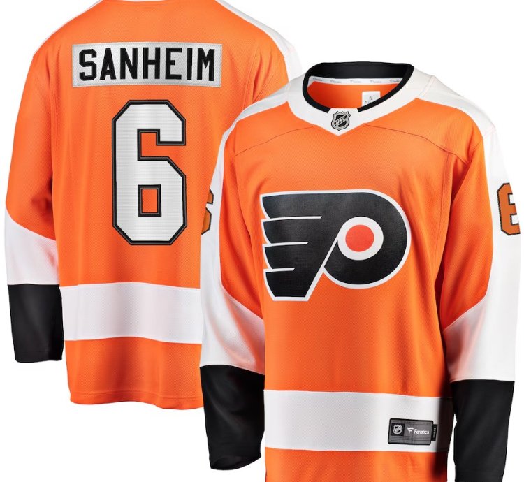 Philadelphia Flyers 6 Travis Sanheim Premier Breakaway Player Jersey Orange