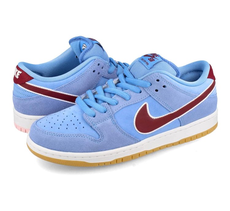 Nike Sb Dunk Phillies Valor Blue Team Maroon Burgundy - Dq4040-400