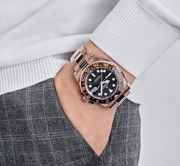 Rolex Gmt-master Ii 126715chnr Root Beer Rose Gold Black Dial 2023