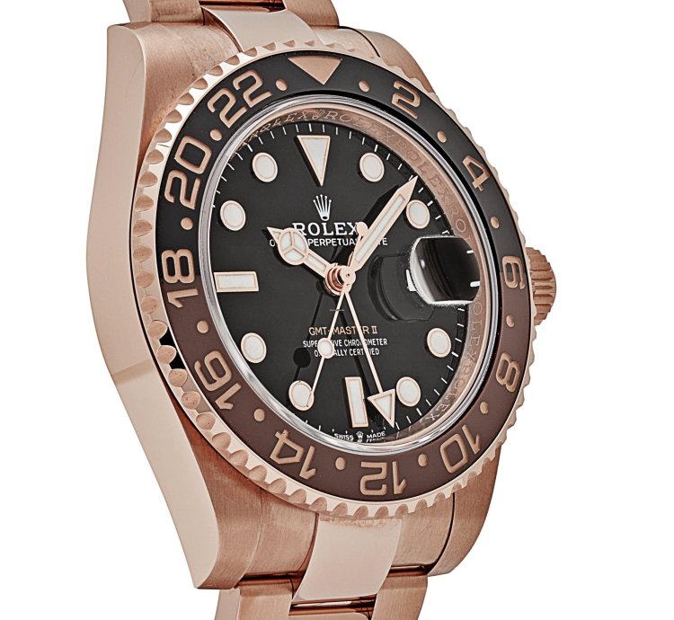 Rolex Gmt-master Ii 126715chnr Root Beer Rose Gold Black Dial 2023