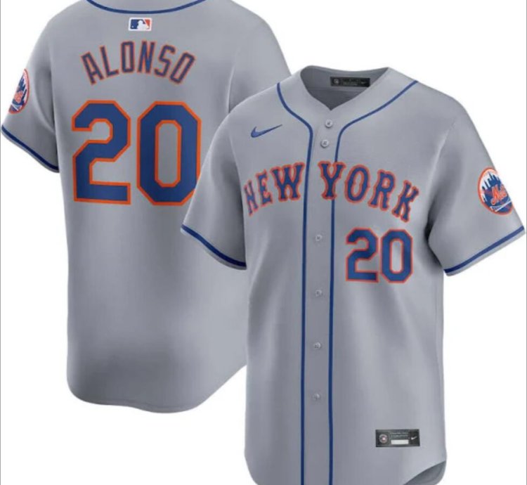 New York Mets 20 Pete Alonso Jersey Stitched Grey