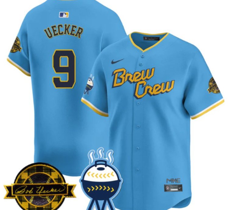 Bob Uecker Jersey 9 Milwaukee Brewers 2025 Limited Bob Uecker Patch Stitched City Connect