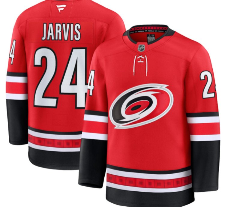 Seth Jarvis Jersey 24 Carolina Hurricanes Premium All Stitched Red