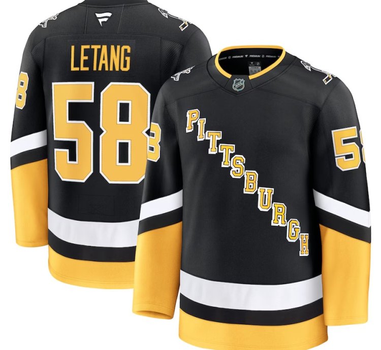 Pittsburgh Penguins 58 Kris Letang Alternate Premium Jersey Black