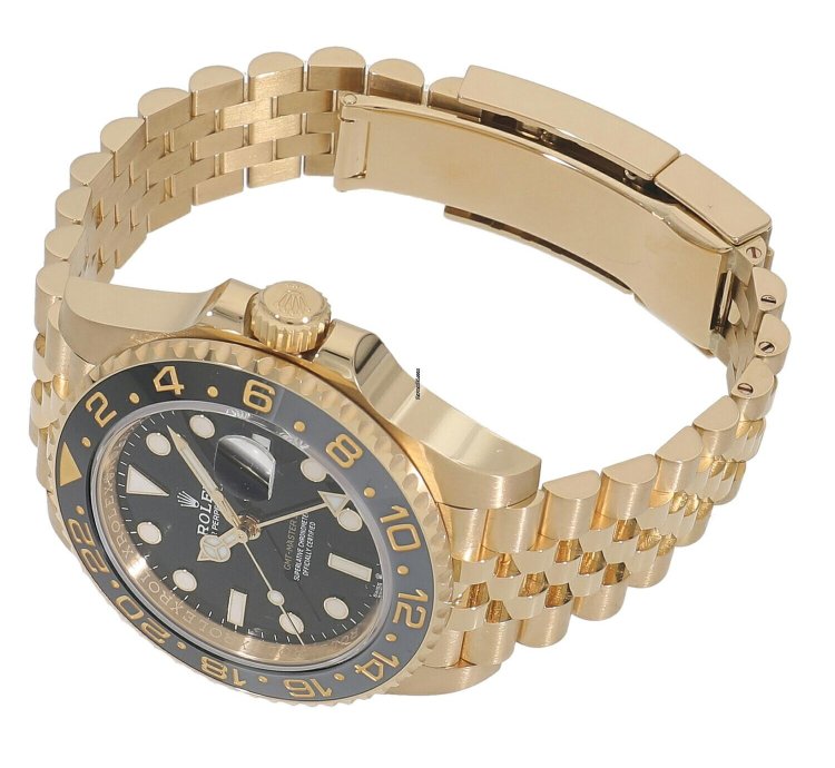 Rolex Gmt-master Ii 126718grnr Automatic Yellow Gold Like New Unworn