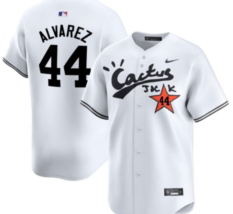 Yordan Alvarez 44 Houston Astros Cactus Jack White Jersey V2