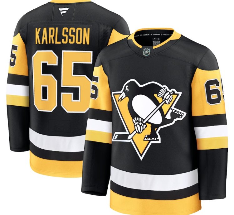 Pittsburgh Penguins 65 Erik Karlsson Home Premium Jersey Black