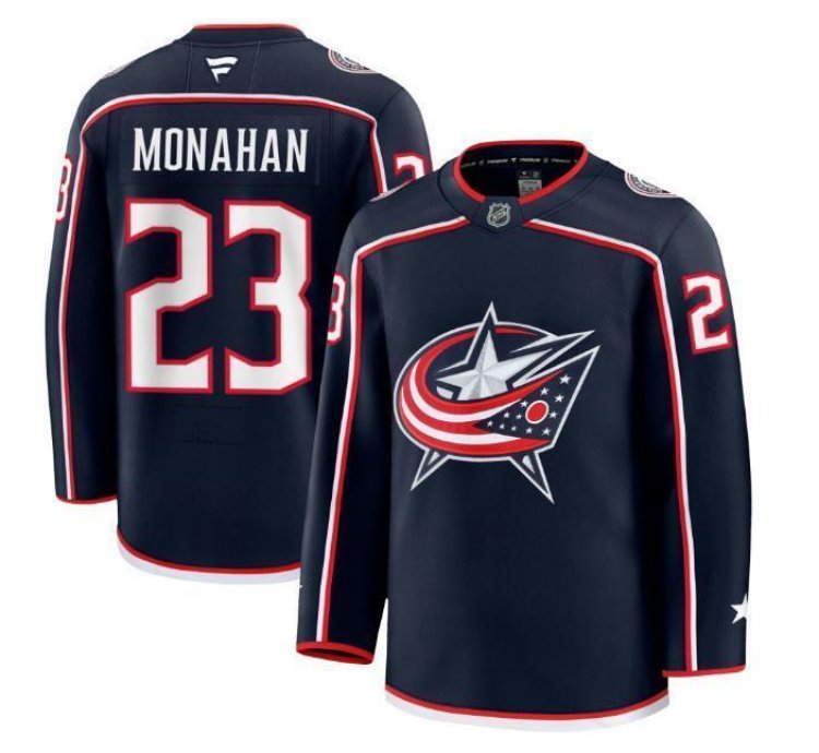 Mens Sean Monahan Jersey 23 Columbus Blue Jackets Navy All Stitched