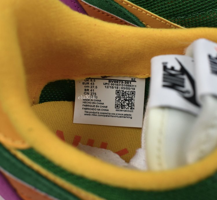 Nike Sacai Ld Waffle Sneakers Pine Green Clay Orange Ds19