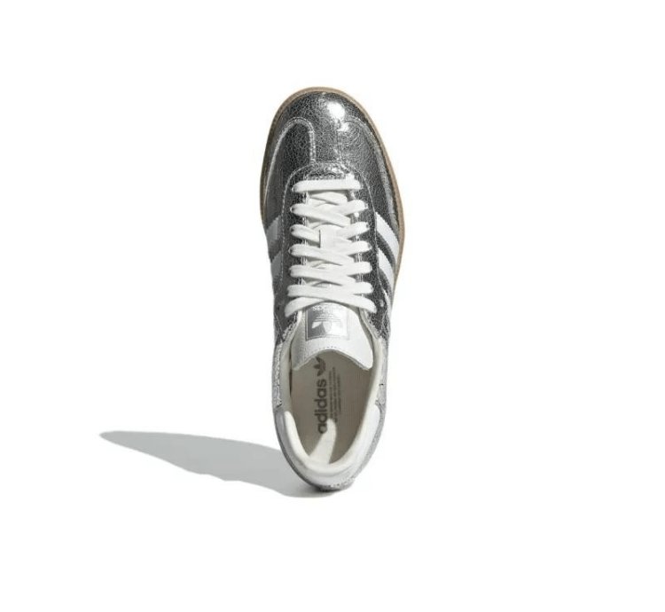 Adidas Samba Og Silver Metallic Cracked Leather Sz 12 5