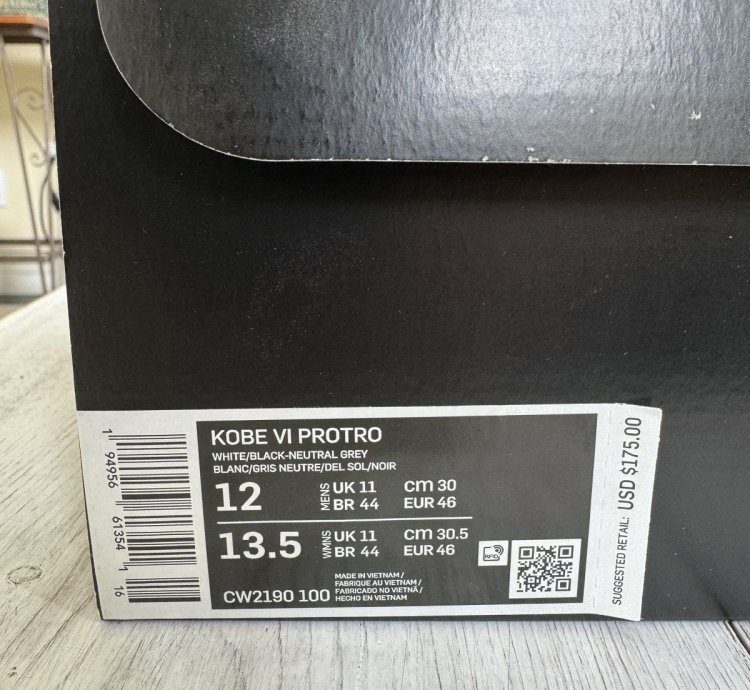 Kobe 6 Protro White Del Sol