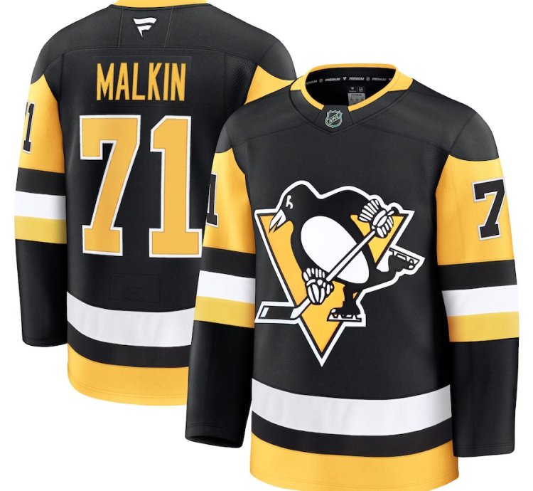 Pittsburgh Penguins 71 Evgeni Malkin Home Premium Jersey Black