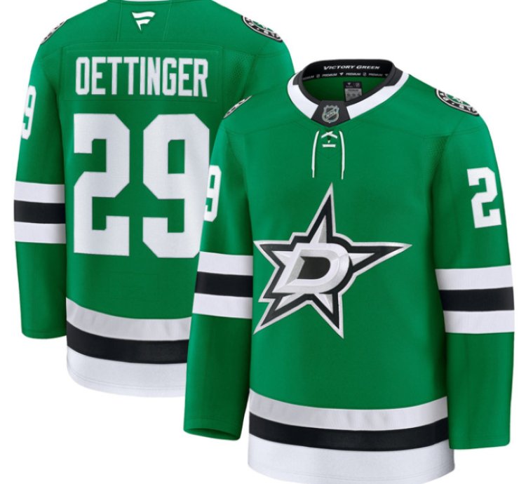 Jake Oettinger Jersey 29 Dallas Stars Premium All Stitched Kelly Green