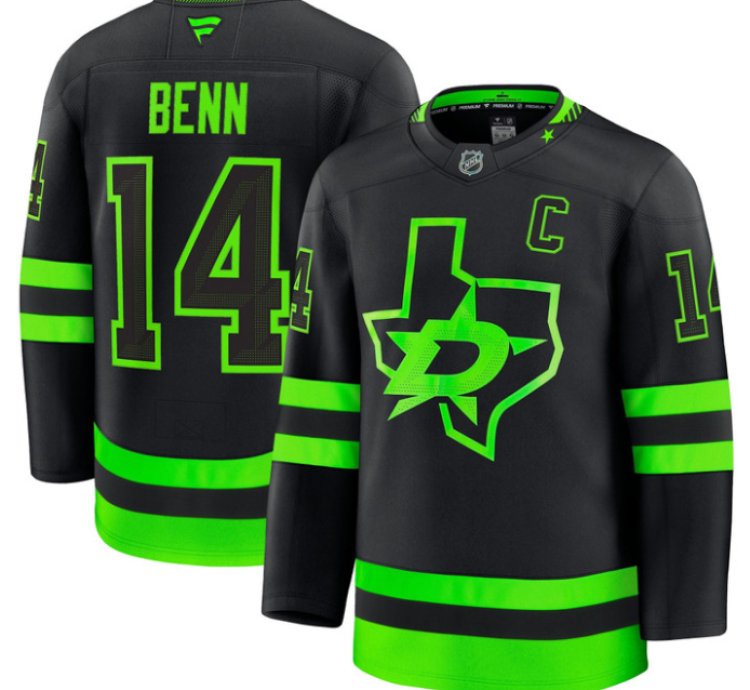 Jamie Benn Jersey 14 Dallas Stars Premium All Stitched Black