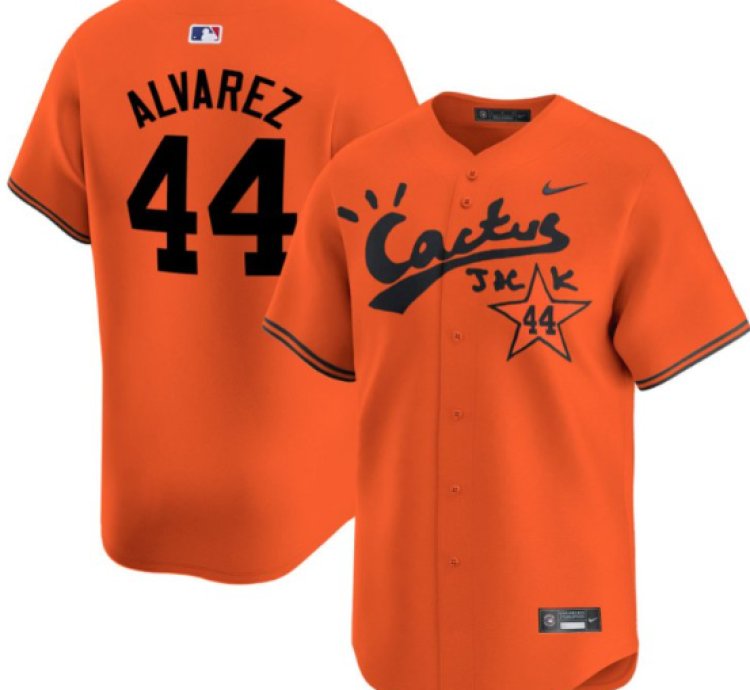 Yordan Alvarez 44 Houston Astros Cactus Jack Men Jersey - Orange