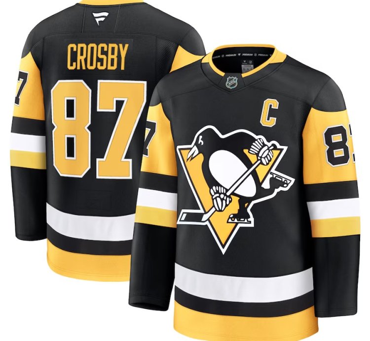 Pittsburgh Penguins 87 Sidney Crosby Home Premium Jersey Black