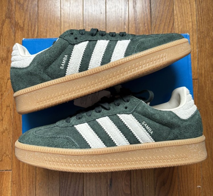 Adidas Samba Xlg Shadow Green Chalk White Size 11 Brand New