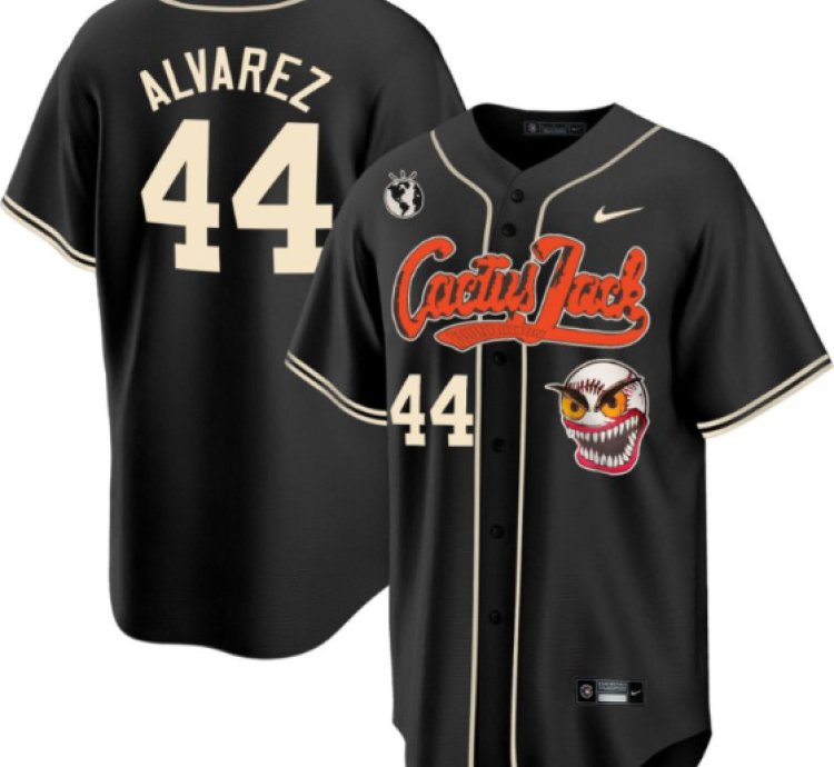 Yordan Alvarez 44 Houston Astros Cactus Jack Men Jersey - Black