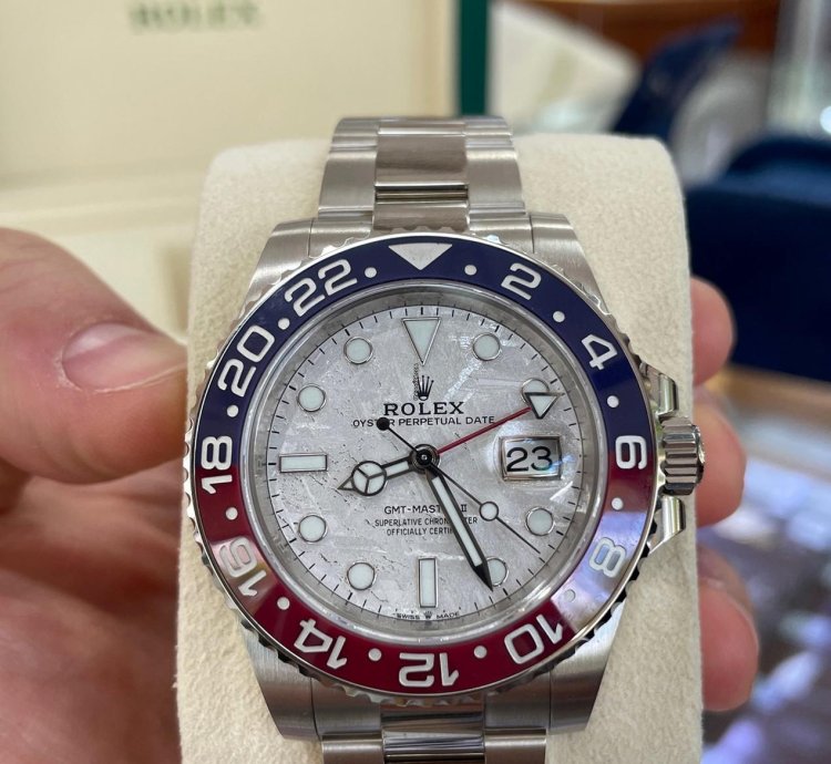 Rolex Gmt-master Ii 126719blro Gmt-master Ii Factory Meteorite Dial Pepsi Bezel 18k White Gold Unworn