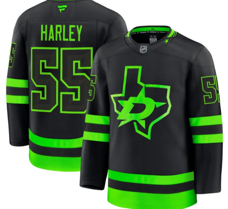 Thomas Harley Jersey 55 Dallas Stars Premium All Stitched Black