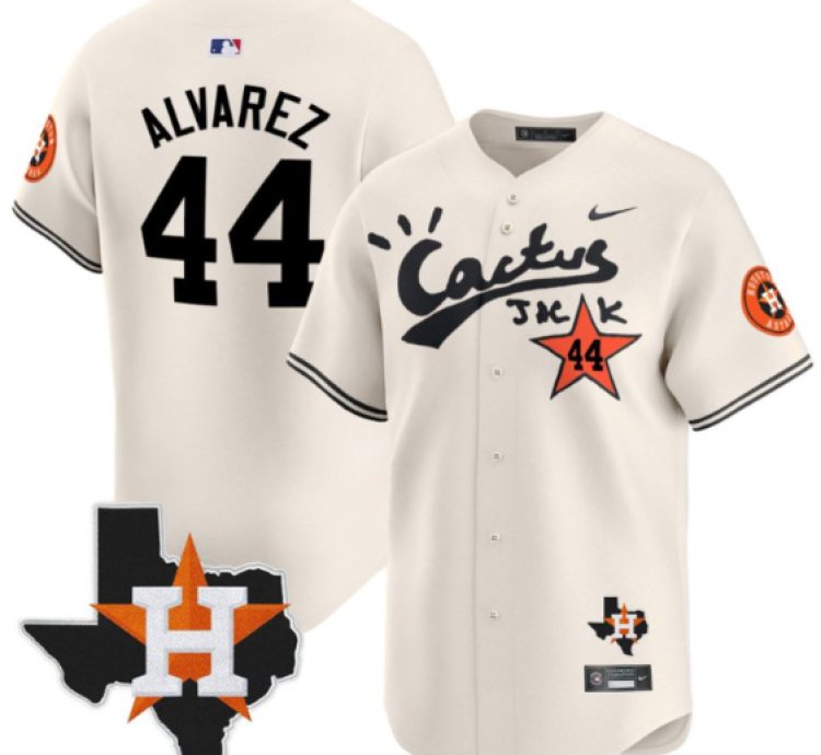 Yordan Alvarez 44 Houston Astros Cactus Jack Limited Jersey Houston Patch