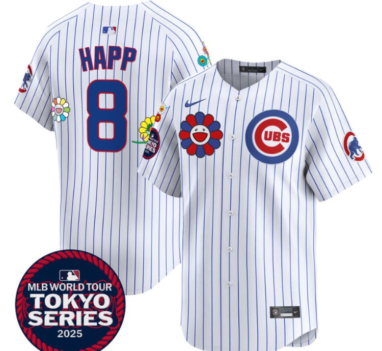 Ian Happ Jersey 8 Chicago Cubs Tokyo Series 2025 Vapor Premier Limited Stitched Pinstripe