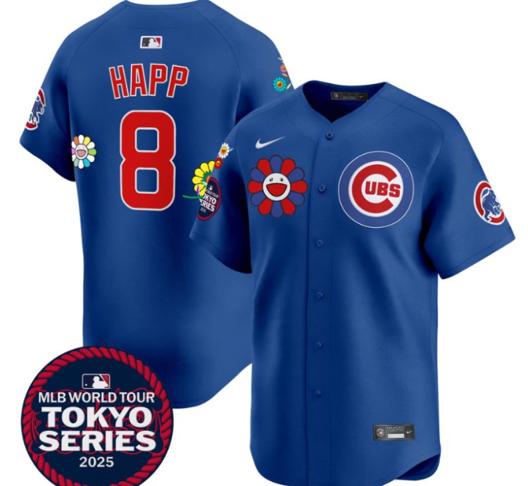 Ian Happ Jersey 8 Chicago Cubs Tokyo Series 2025 Vapor Premier Limited Stitched Royal