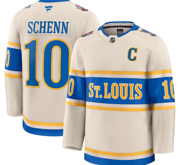 St Louis Blues 10 Brayden Schenn 2025 Winter Classic Jersey