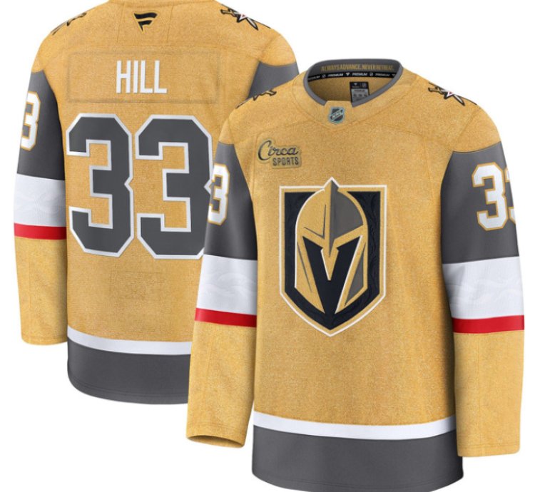 Adin Hill Jersey 33 Vegas Golden Knights Premium Stitched Gold