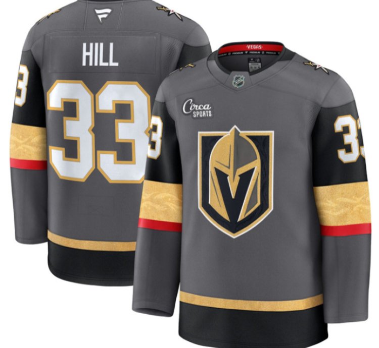 Adin Hill Jersey 33 Vegas Golden Knights Premium Stitched Gray