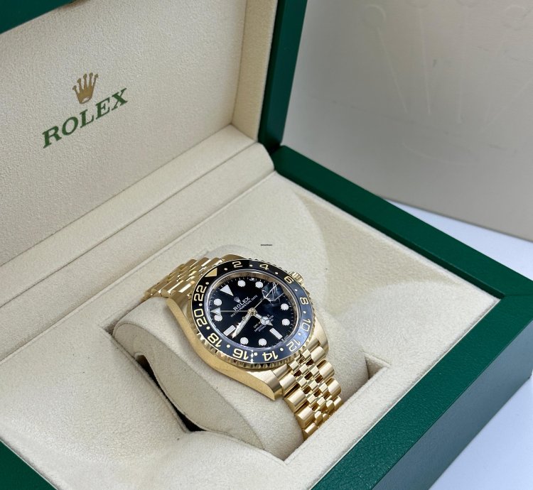 Rolex Gmt-master Ii 18 Ct Yellow Gold Black Dial Jubilee