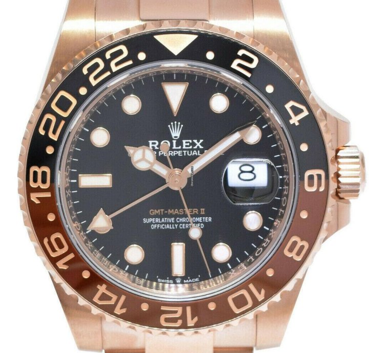Rolex Gmt-master Ii 18k Everose Gold Root Beer Ceramic Bezel Watch 18 126715