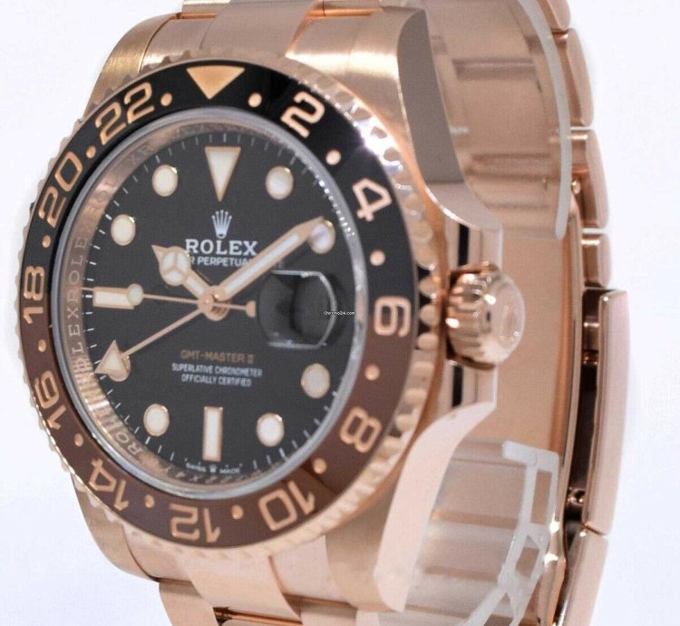 Rolex Gmt-master Ii 18k Everose Gold Root Beer Ceramic Bezel Watch 18 126715