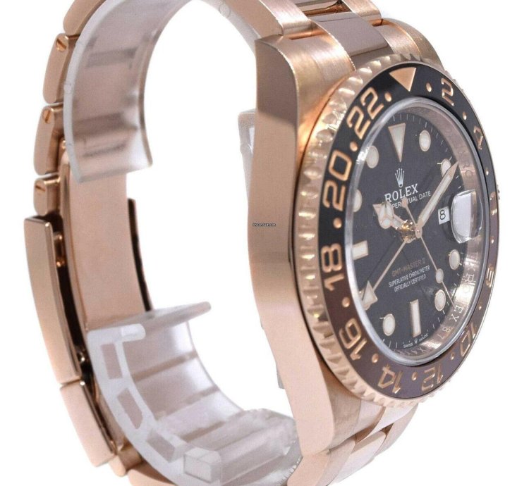 Rolex Gmt-master Ii 18k Everose Gold Root Beer Ceramic Bezel Watch 18 126715