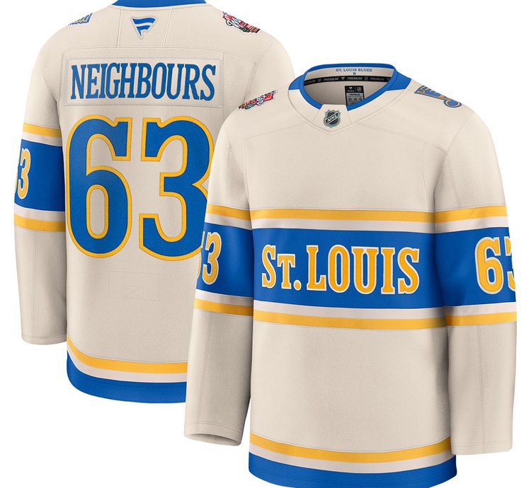 St Louis Blues 63 Jake Neighbours 2025 Winter Classic Jersey