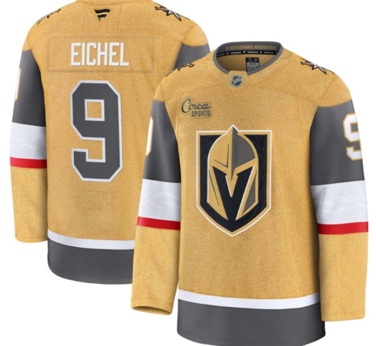 Jack Eichel Jersey 9 Vegas Golden Knights Premium Stitched Gold