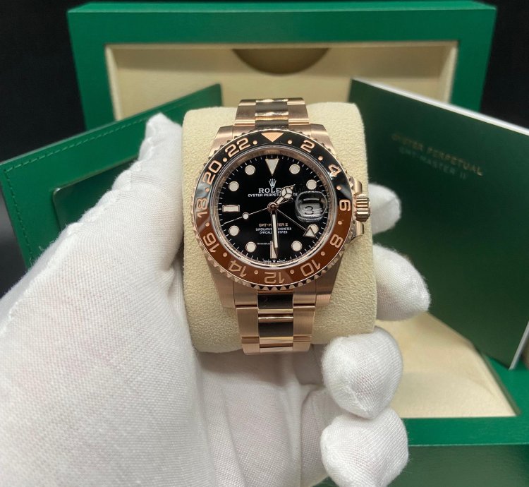 Rolex Gmt-master Ii 18k Rose Gold Rootbeer 126715chnr