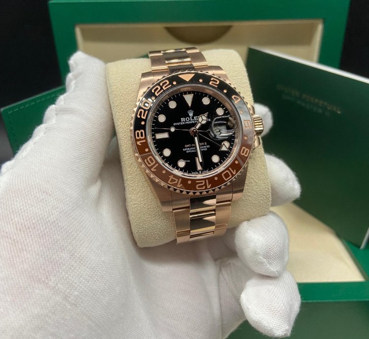 Rolex Gmt-master Ii 18k Rose Gold Rootbeer 126715chnr