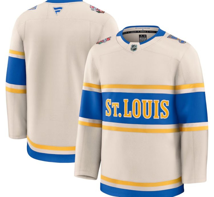 St Louis Blues Fanatics 2025 Nhl Winter Classic Premium Cream Jersey