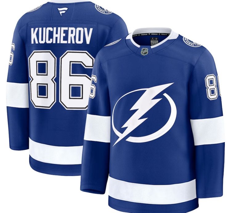 Tampa Bay Lightning 86 Nikita Kucherov Home Premium Jersey - Blue