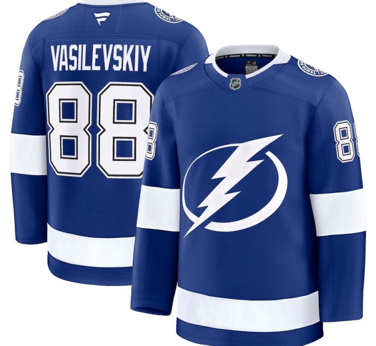 Tampa Bay Lightning 88 Andrei Vasilevskiy Home Premium Jersey Blue