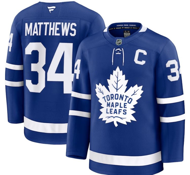 Toronto Maple Leafs 34 Auston Matthews Captain Patch Home Jersey Blue