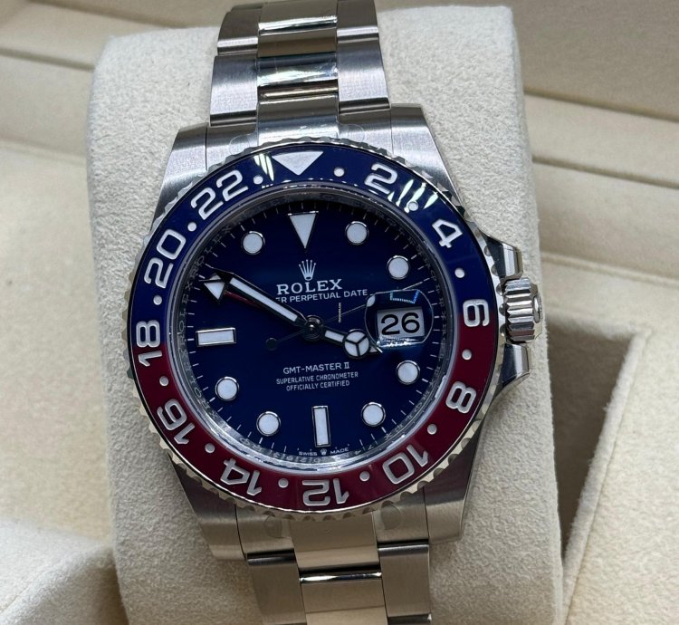 Rolex Gmt-master Ii 2021 White Gold Gmt-master Ii Blue Dial Unworn Box And Papers 126719blro
