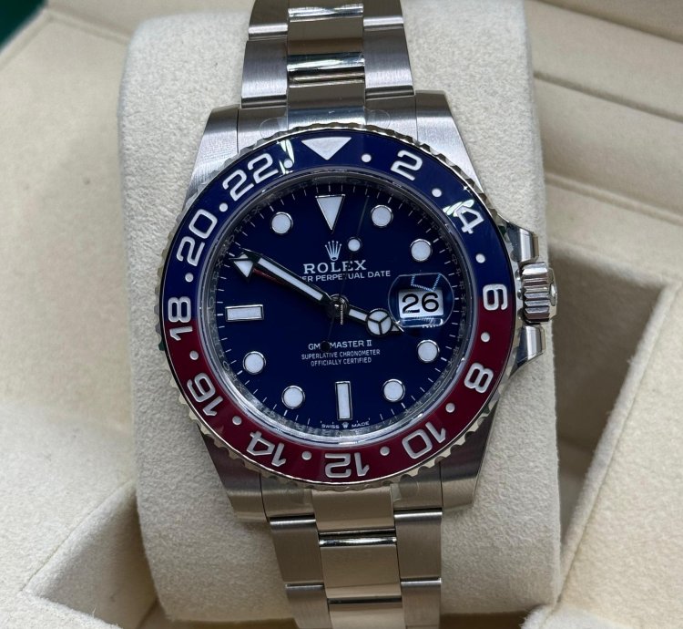 Rolex Gmt-master Ii 2021 White Gold Gmt-master Ii Blue Dial Unworn Box And Papers 126719blro