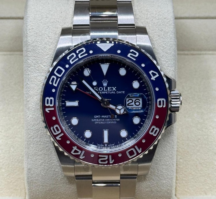 Rolex Gmt-master Ii 2021 White Gold Gmt-master Ii Blue Dial Unworn Box And Papers 126719blro