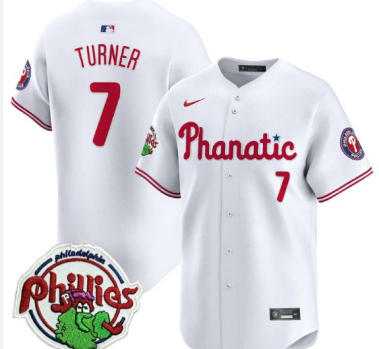 Trea Turner Jersey 7 Phillies Phanatic Patch Vapor Premier Limited Stitched White