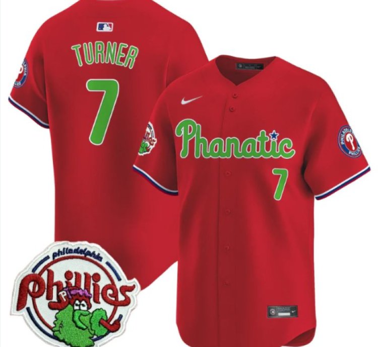 Trea Turner Jersey 7 Phillies Phanatic Patch Vapor Premier Limited Stitched Red